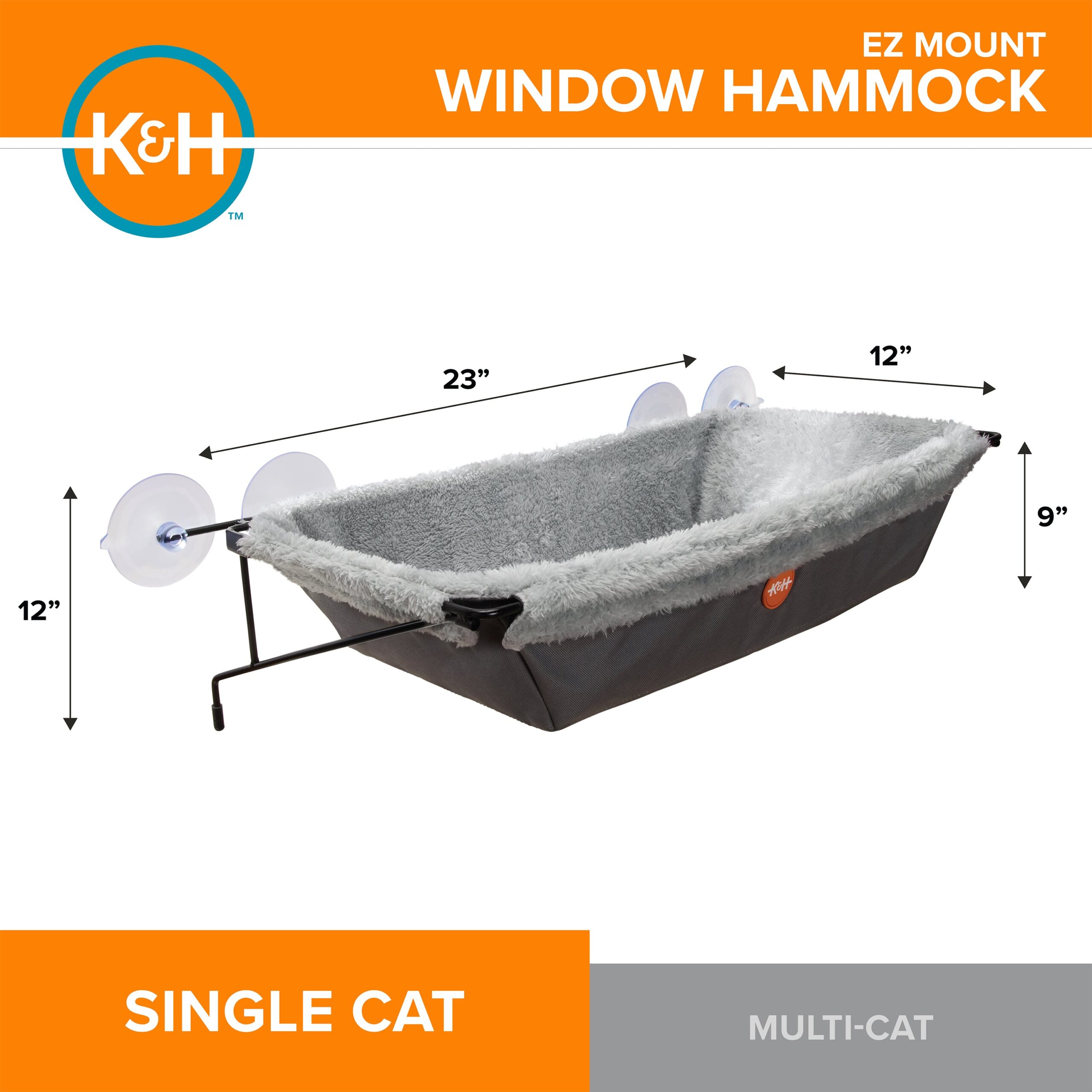 K&H EZ Mount Window Hammock Cat Perch Kitty Sill Window Bed - Image 4