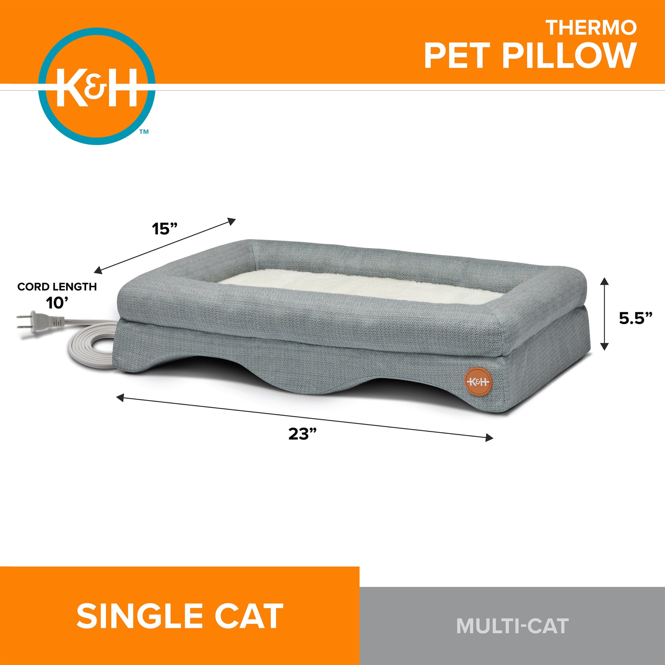 K&H Thermo Pet Pillow Indoor Heated Cat Lap Bed - Image 4