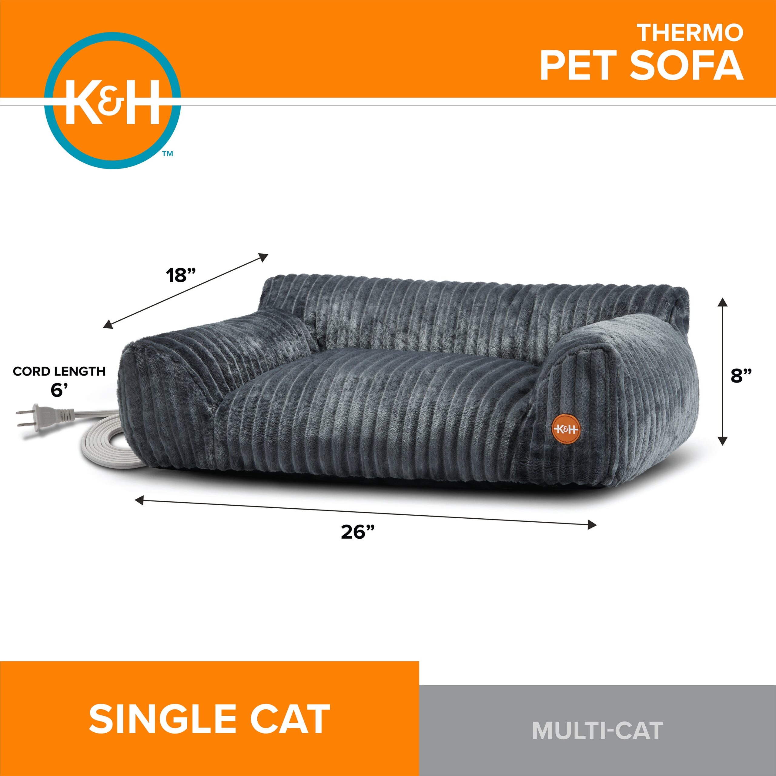 K&H Thermo Pet Sofa Indoor Heated Cat Couch Bed - Image 4